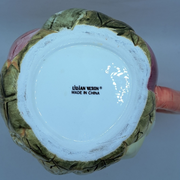 Vintage Lillian Vernon Garden Vegetable Pitcher Ceramic 7.5 Inches Tall - Picture 8 of 9